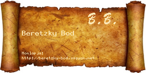 Beretzky Bod névjegykártya